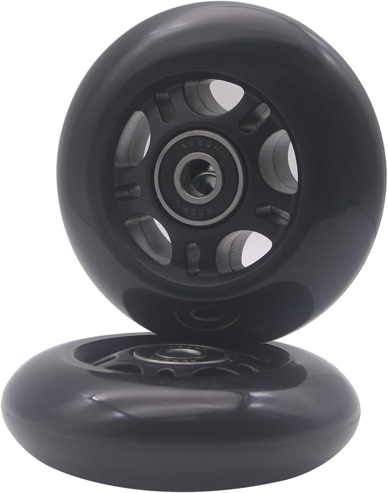 Fichanko Inline Skate Wheels, 72mm 76mm 80mm, 8 Pack with ABEC-9 Bearings, 85A Hardness for Indoor, Outdoor Skating (Black, 80mm) - Image 3